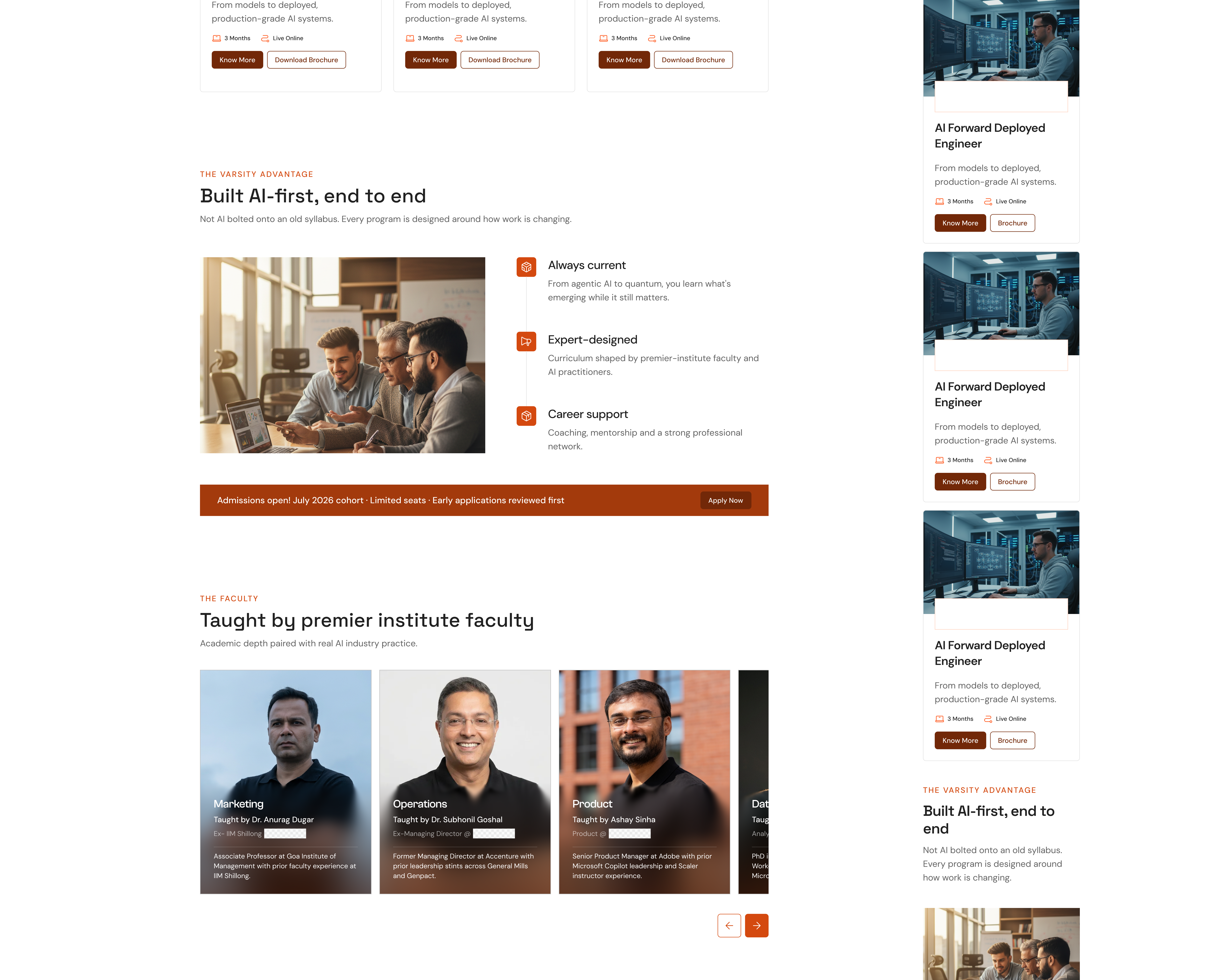 Varsity home page desktop and mobile Figma screens, part 2