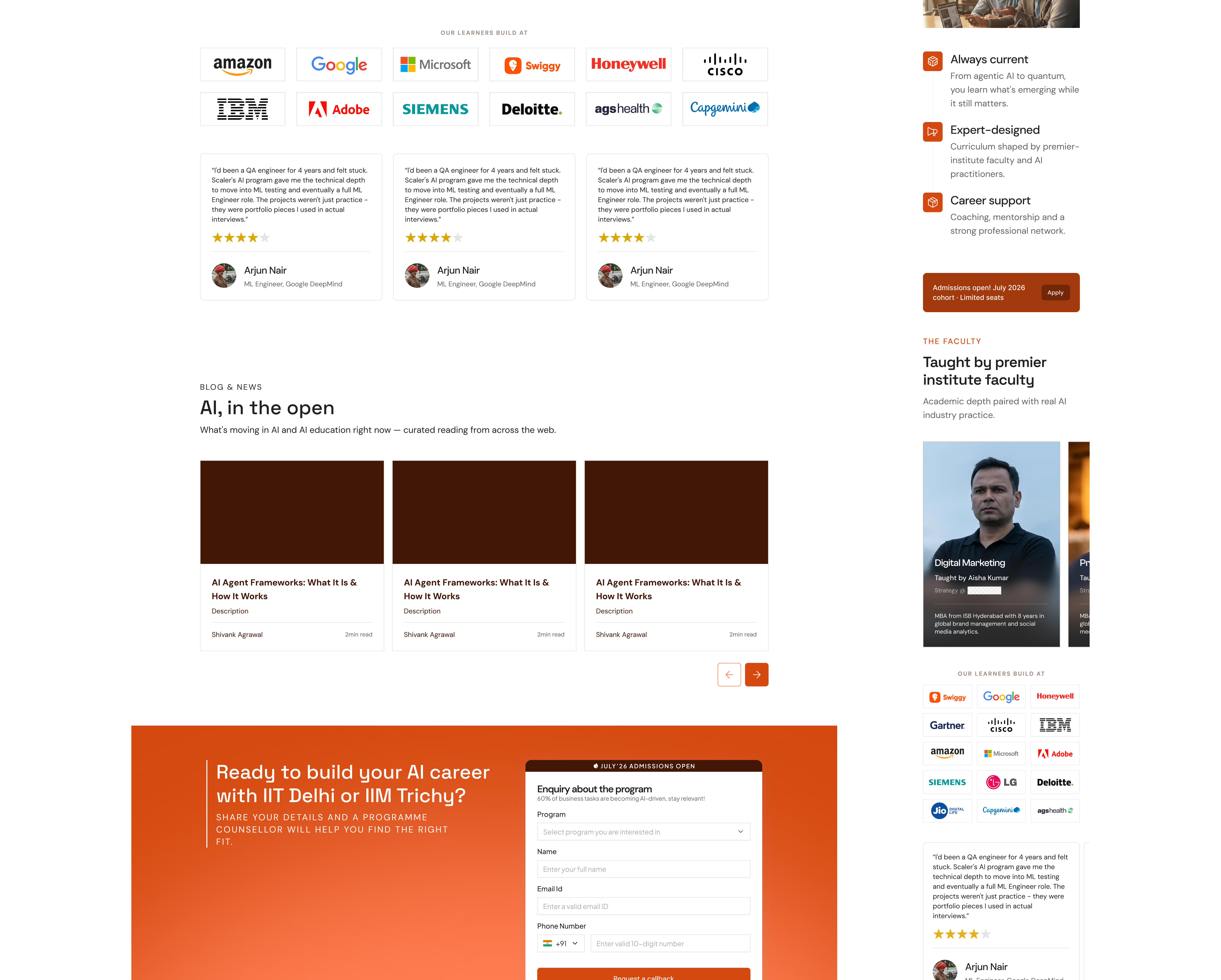 Varsity home page desktop and mobile Figma screens, part 3