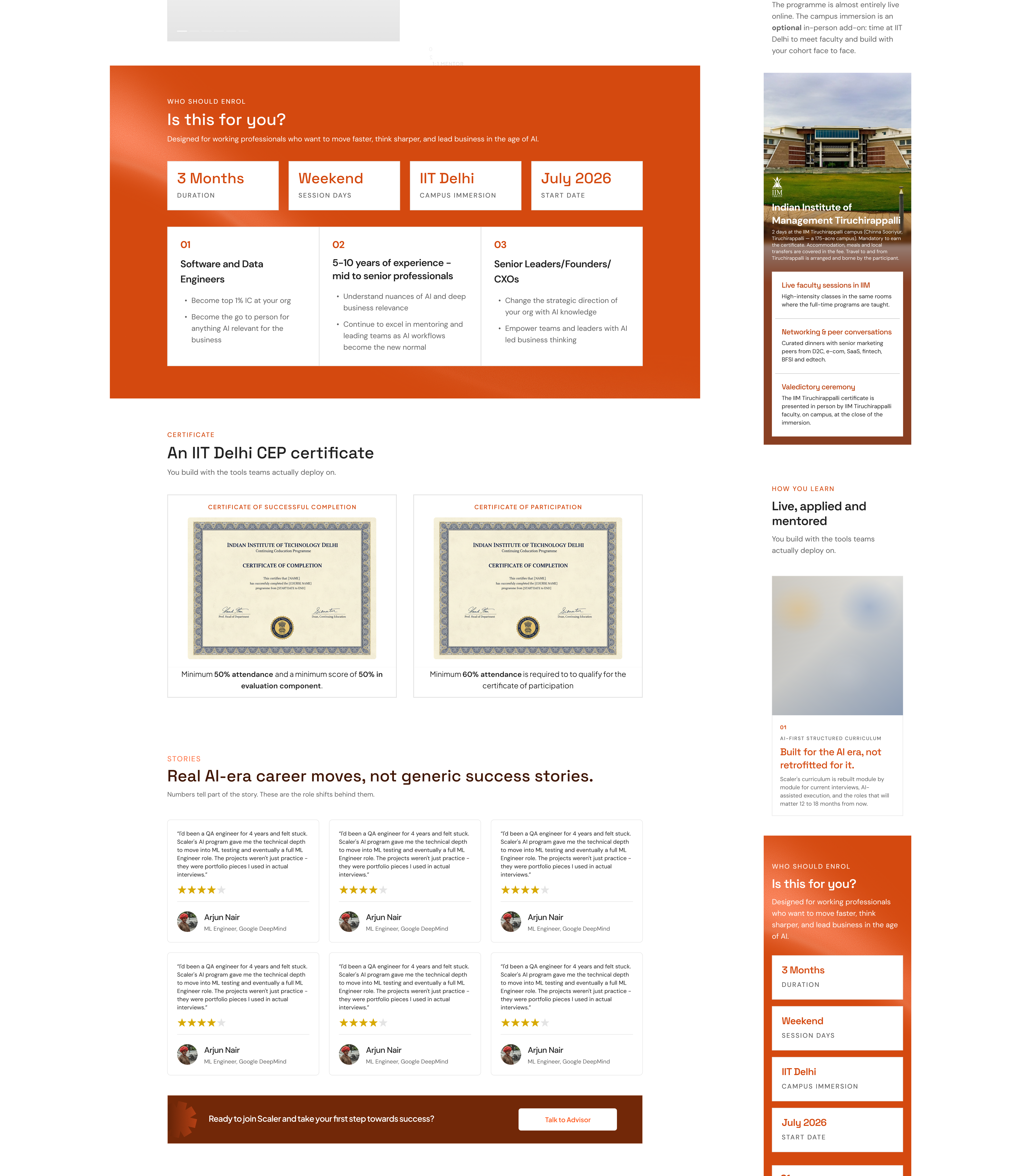 Varsity program page desktop and mobile Figma screens, part 4