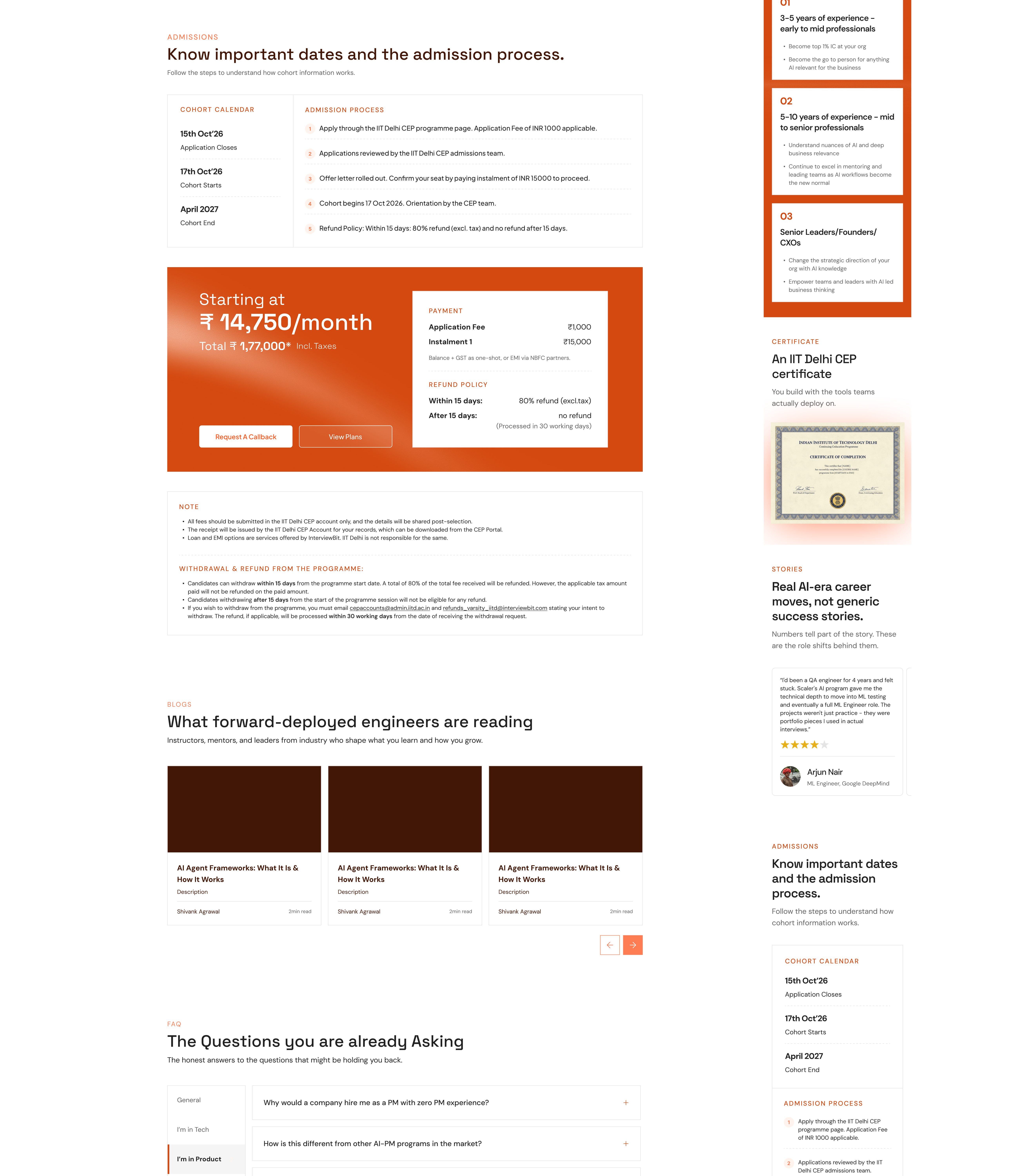 Varsity program page desktop and mobile Figma screens, part 5