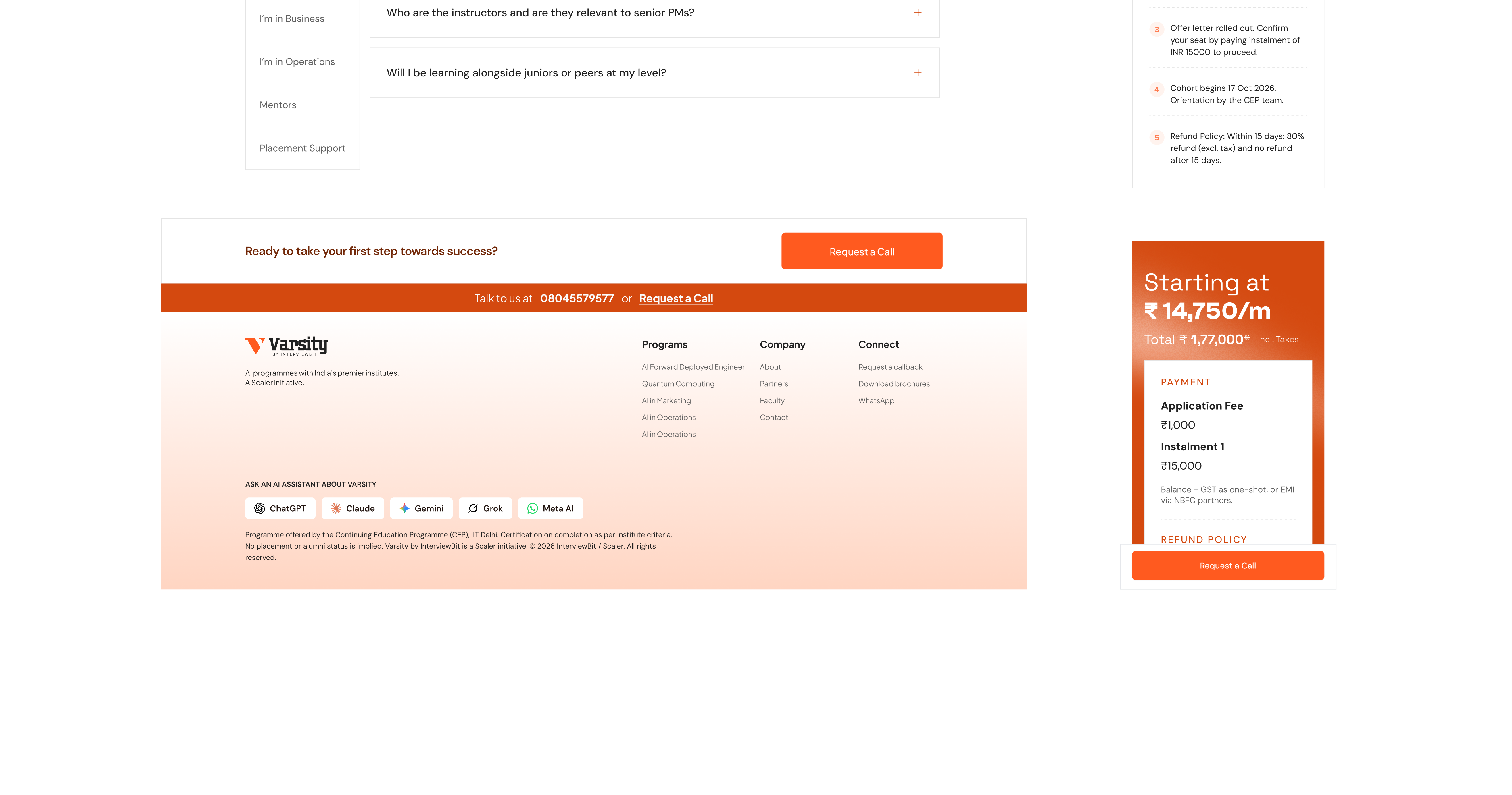 Varsity program page desktop and mobile Figma screens, part 6
